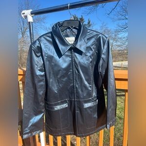 Basic Editions Blue Faux Leather Jacket